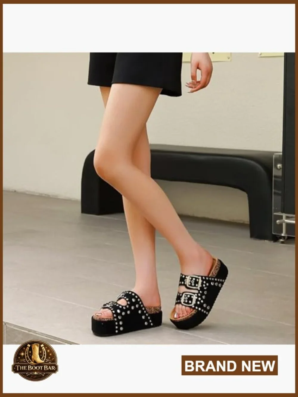 Suede Platform Sandals Slides Cushioned Non-slip Adjustable Straps Chunky - Picture 6 of 6